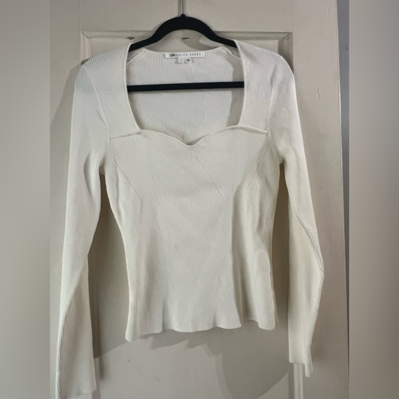 Veronica Beard Gladys Solid Rib Knit Sweater L - Picture 4 of 10